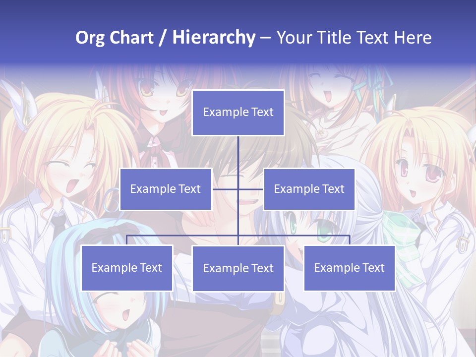 A Group Of Anime Girls Standing Next To Each Other PowerPoint Template