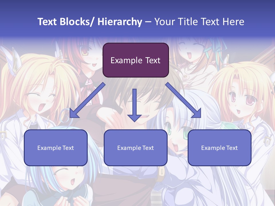 A Group Of Anime Girls Standing Next To Each Other PowerPoint Template