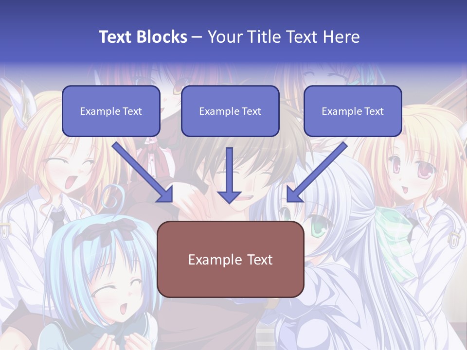 A Group Of Anime Girls Standing Next To Each Other PowerPoint Template