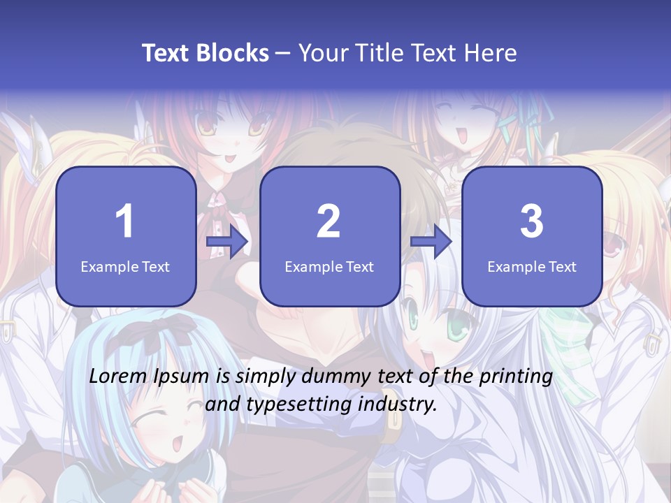 A Group Of Anime Girls Standing Next To Each Other PowerPoint Template