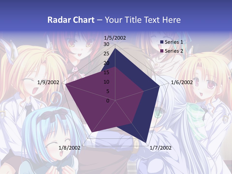 A Group Of Anime Girls Standing Next To Each Other PowerPoint Template