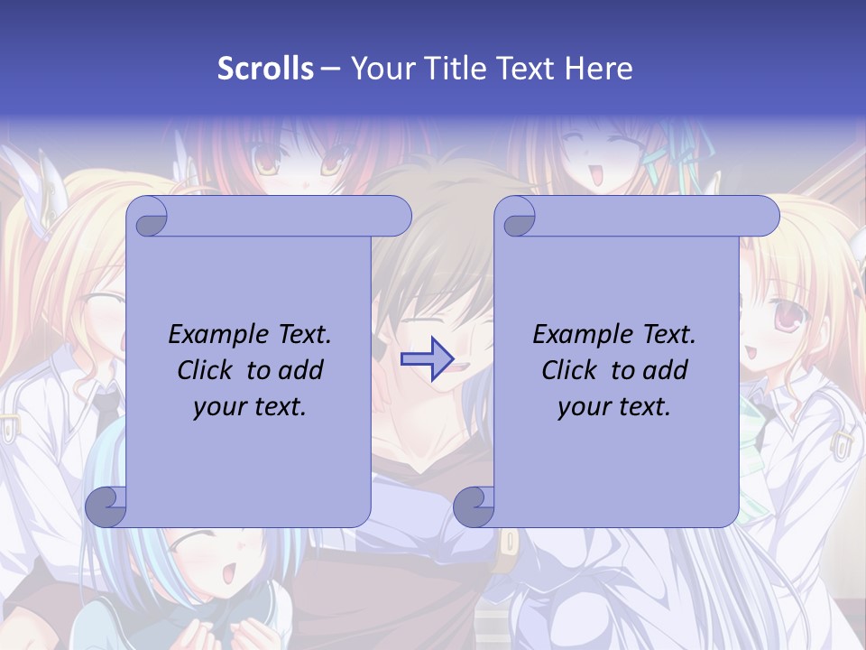 A Group Of Anime Girls Standing Next To Each Other PowerPoint Template