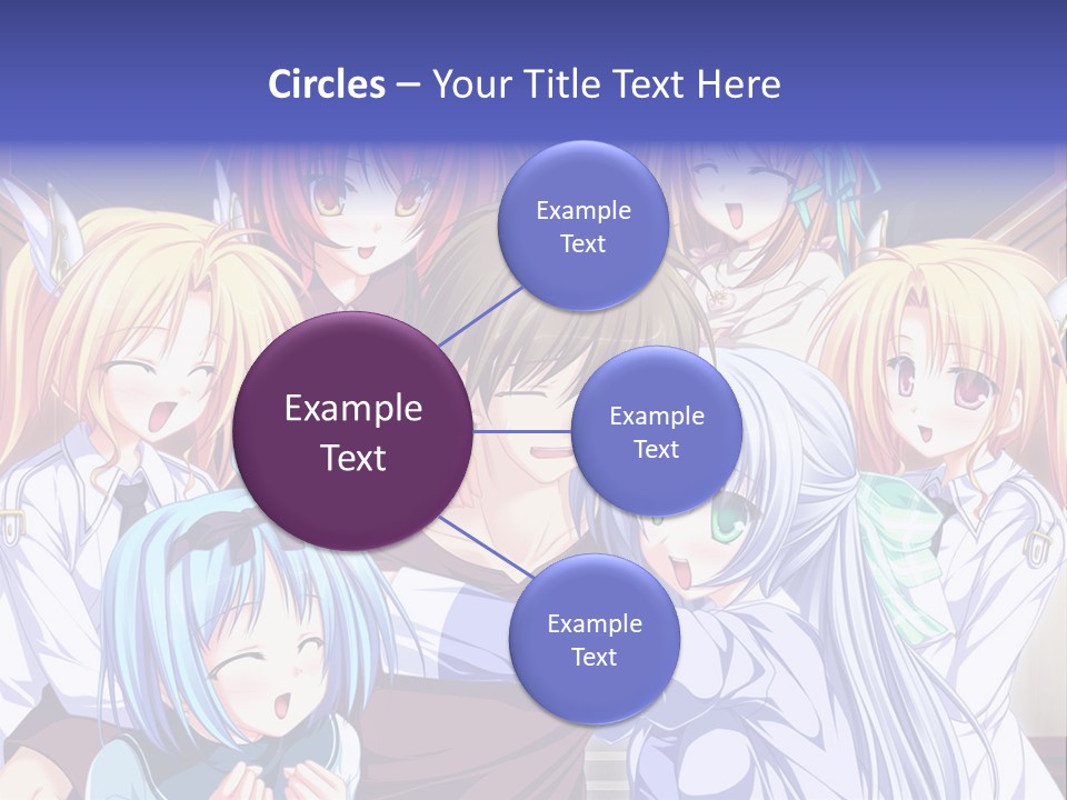 A Group Of Anime Girls Standing Next To Each Other PowerPoint Template