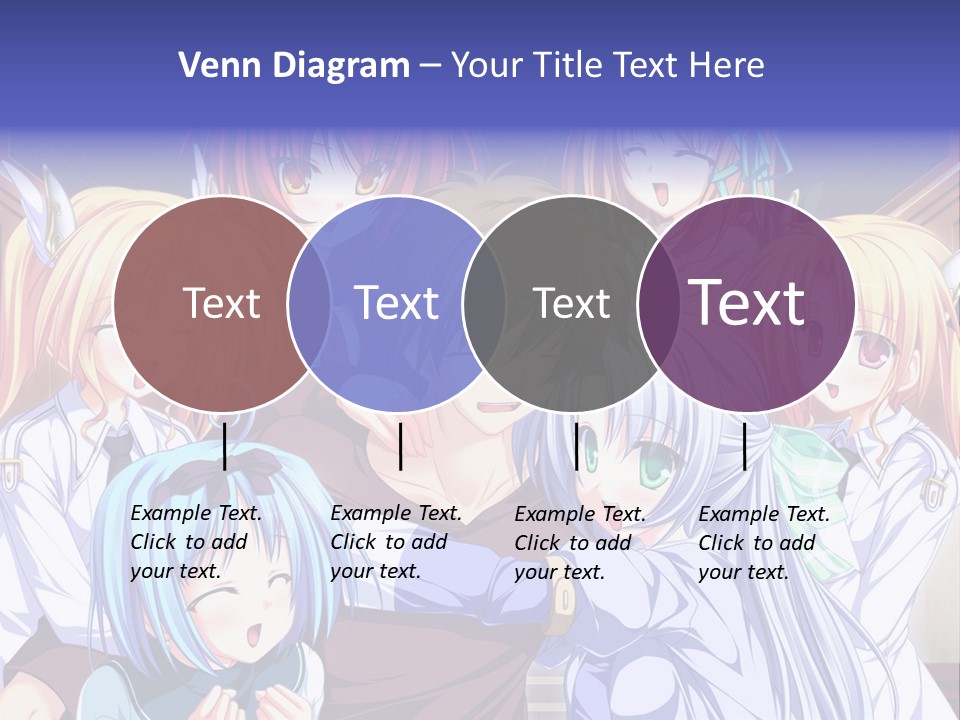 A Group Of Anime Girls Standing Next To Each Other PowerPoint Template