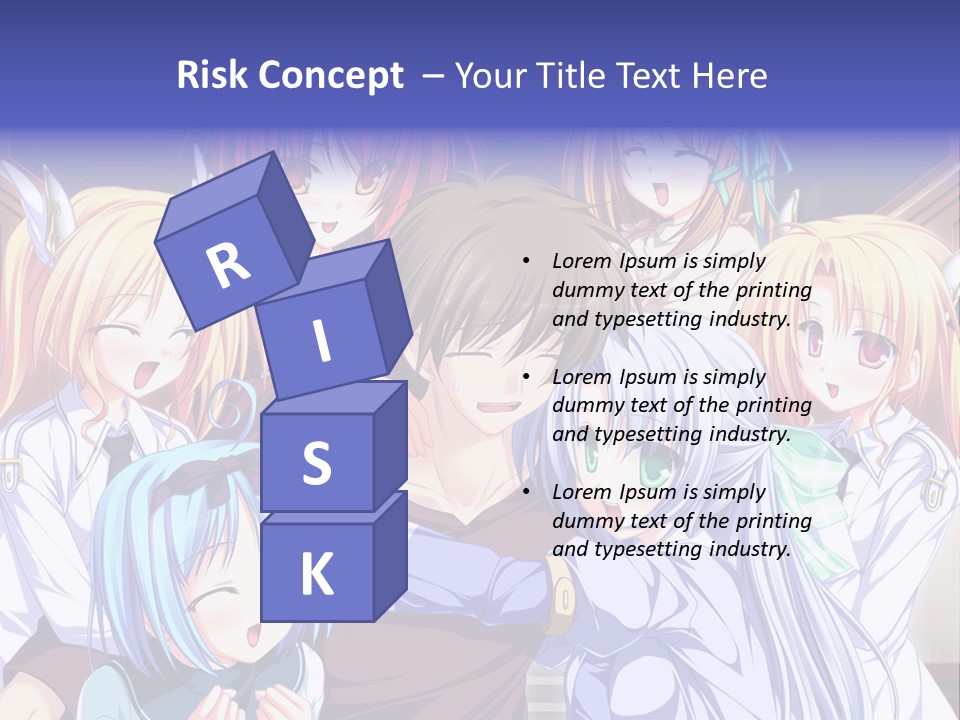 A Group Of Anime Girls Standing Next To Each Other PowerPoint Template