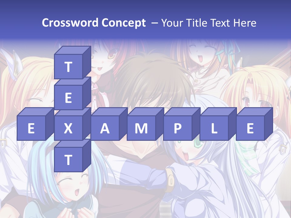 A Group Of Anime Girls Standing Next To Each Other PowerPoint Template