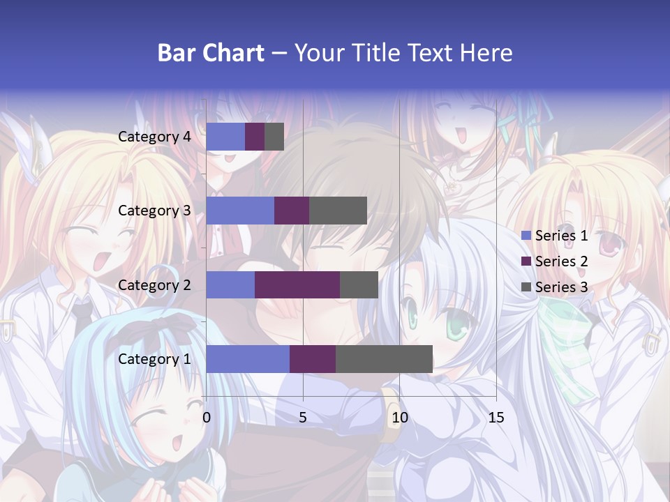 A Group Of Anime Girls Standing Next To Each Other PowerPoint Template