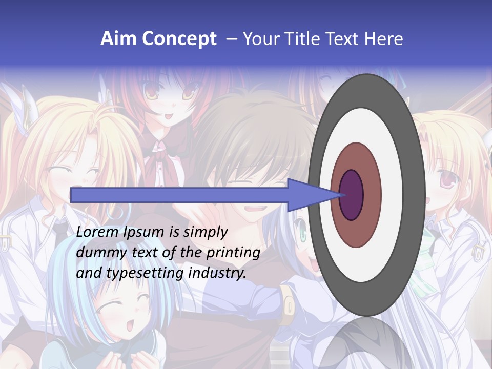 A Group Of Anime Girls Standing Next To Each Other PowerPoint Template