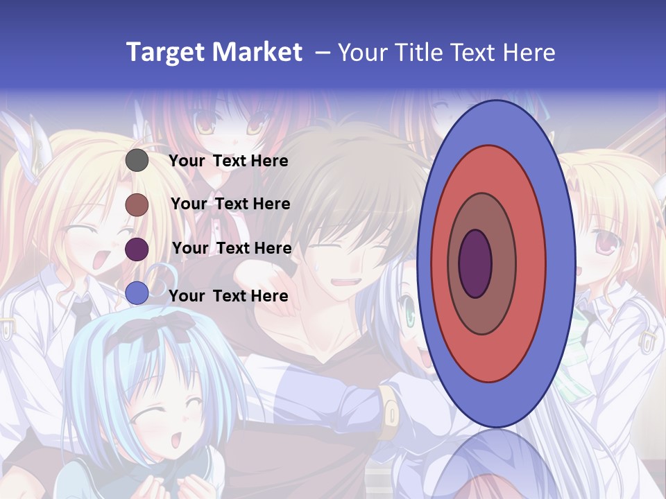 A Group Of Anime Girls Standing Next To Each Other PowerPoint Template