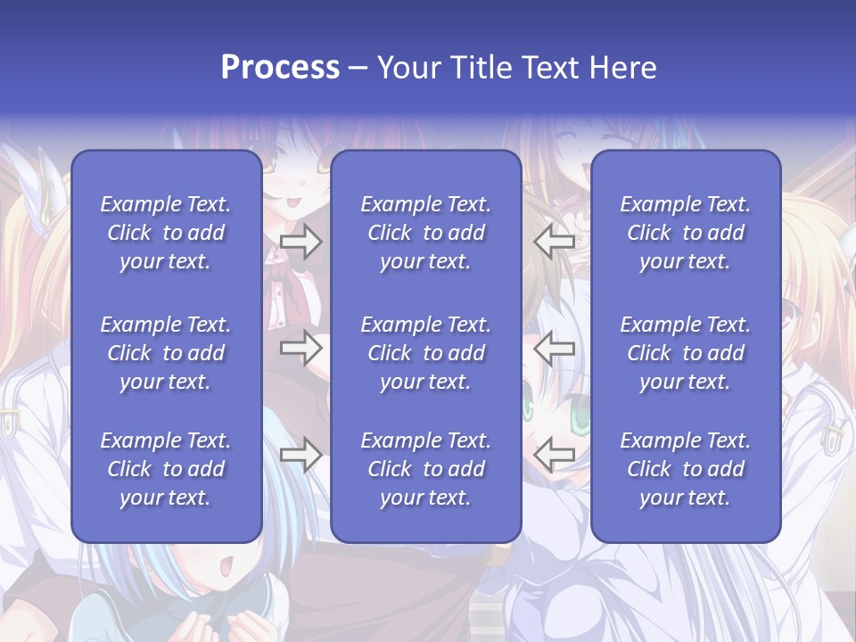 A Group Of Anime Girls Standing Next To Each Other PowerPoint Template