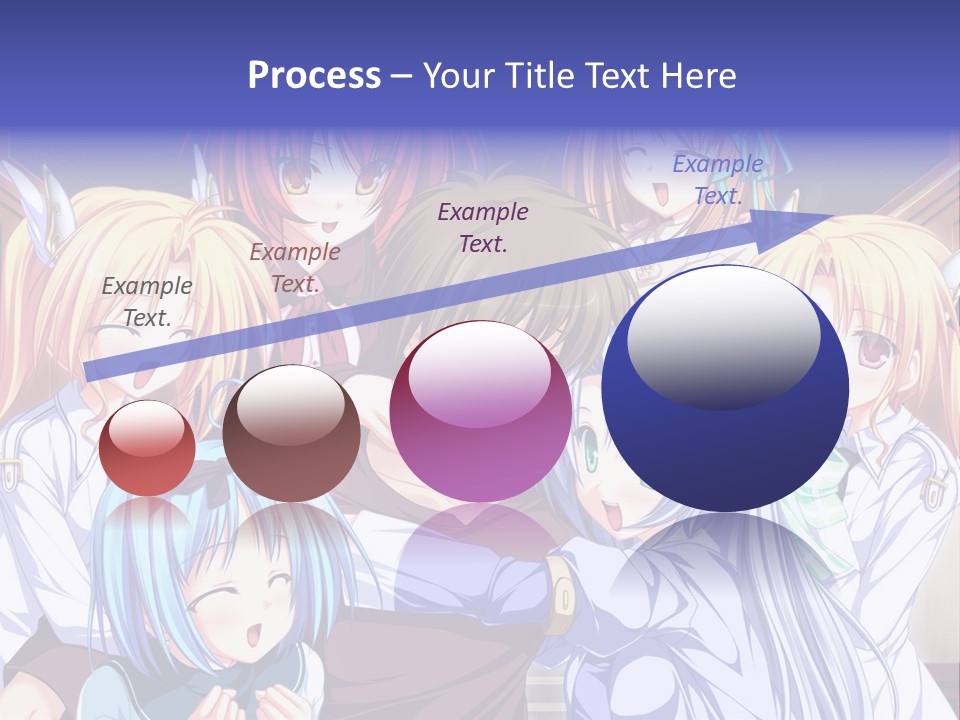 A Group Of Anime Girls Standing Next To Each Other PowerPoint Template