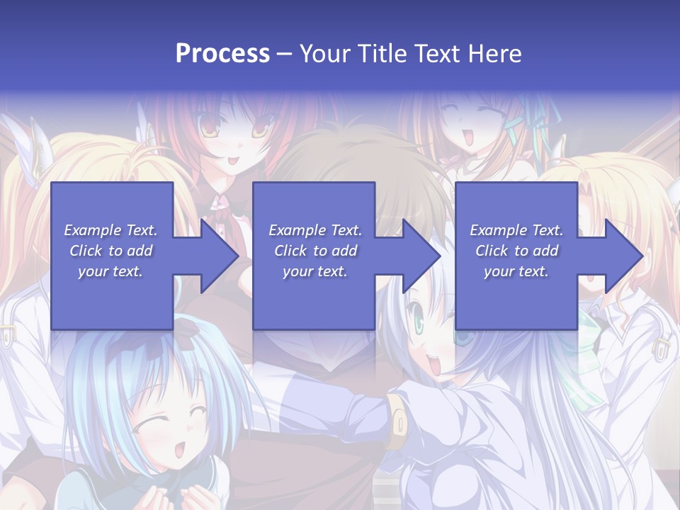 A Group Of Anime Girls Standing Next To Each Other PowerPoint Template