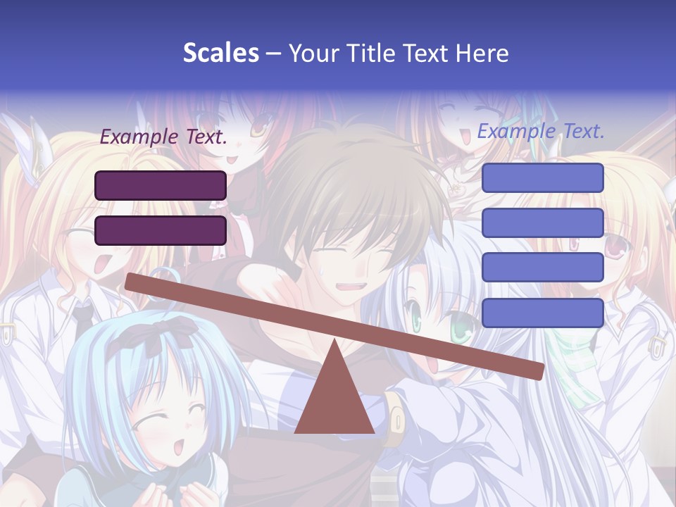 A Group Of Anime Girls Standing Next To Each Other PowerPoint Template