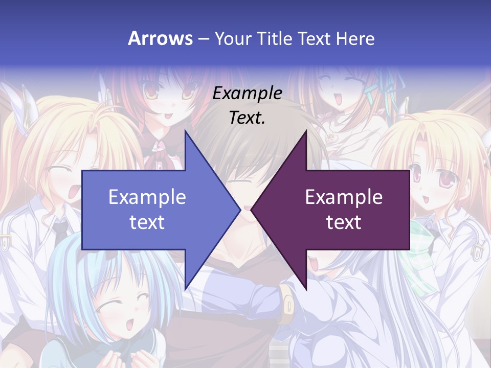 A Group Of Anime Girls Standing Next To Each Other PowerPoint Template