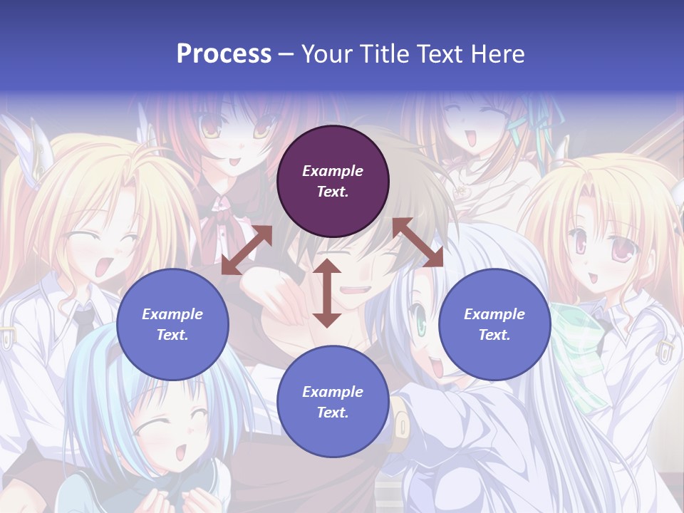 A Group Of Anime Girls Standing Next To Each Other PowerPoint Template