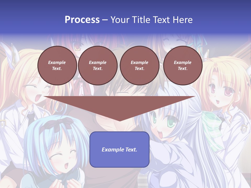 A Group Of Anime Girls Standing Next To Each Other PowerPoint Template