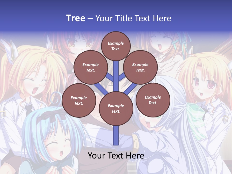 A Group Of Anime Girls Standing Next To Each Other PowerPoint Template