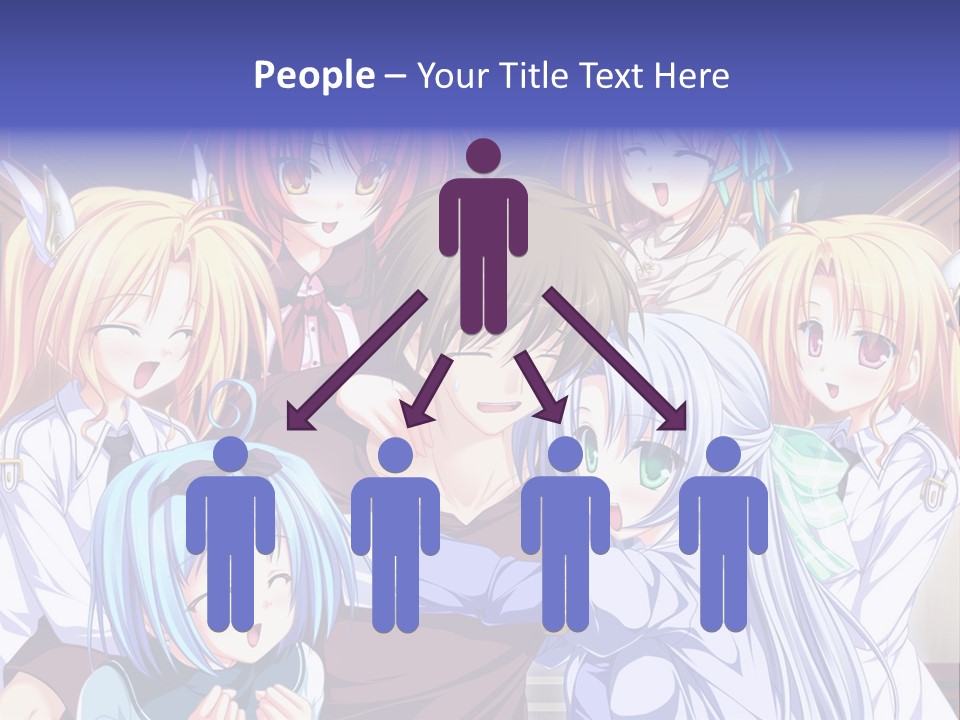 A Group Of Anime Girls Standing Next To Each Other PowerPoint Template