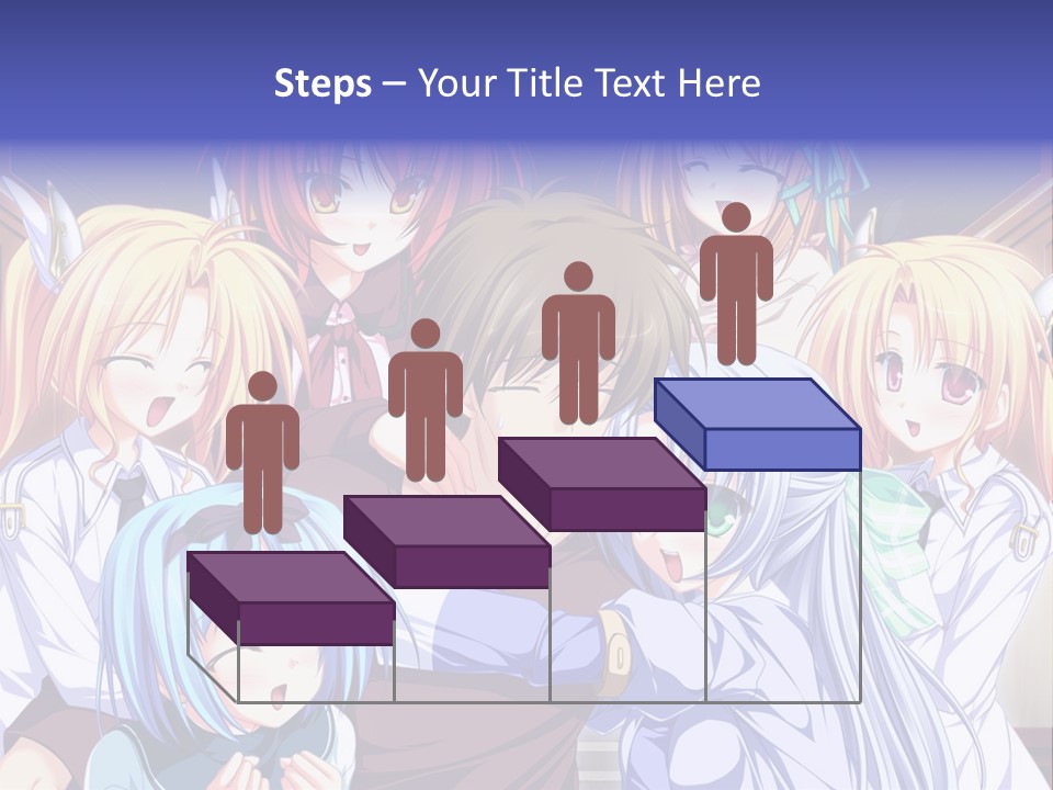 A Group Of Anime Girls Standing Next To Each Other PowerPoint Template