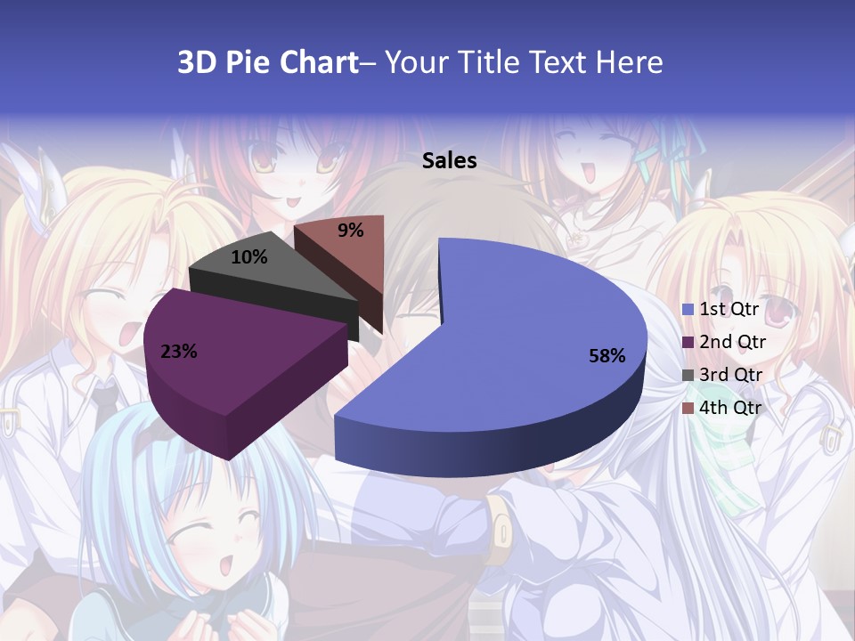 A Group Of Anime Girls Standing Next To Each Other PowerPoint Template