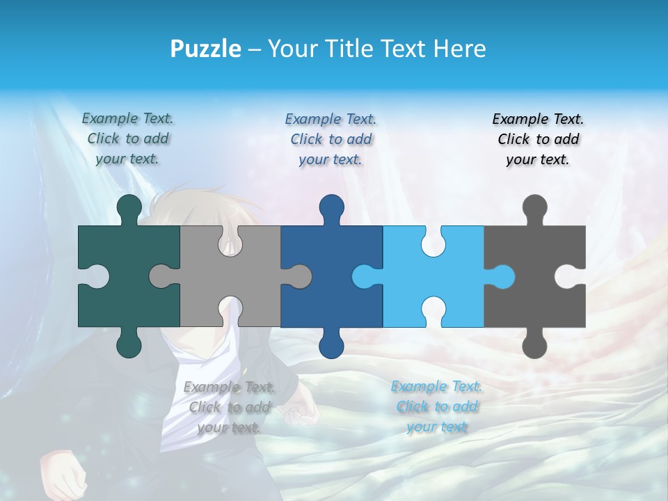 A Man In A Suit Is Standing In Front Of A Blue Background PowerPoint Template