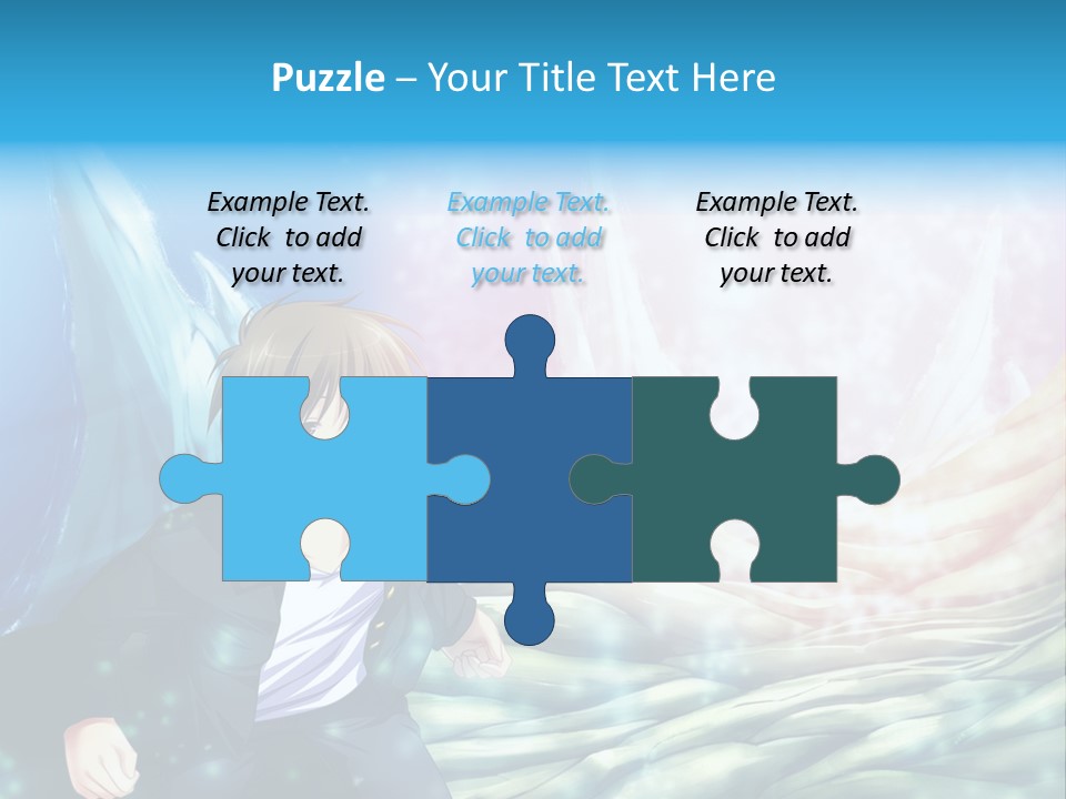 A Man In A Suit Is Standing In Front Of A Blue Background PowerPoint Template