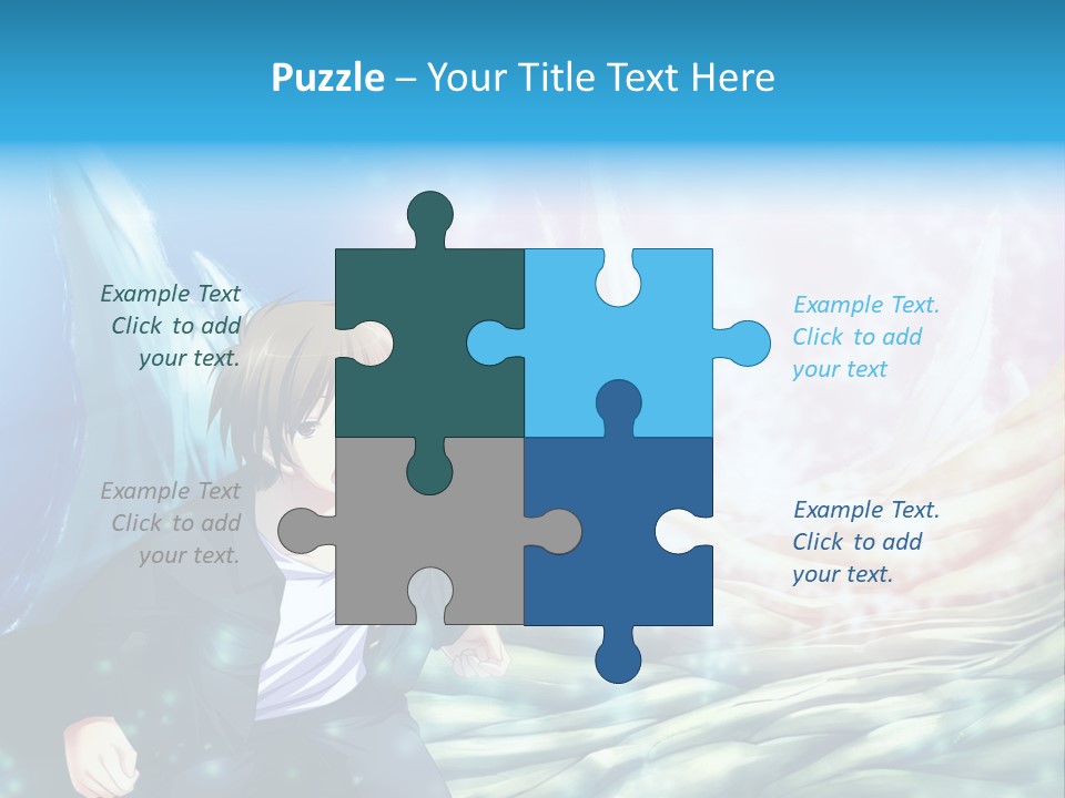 A Man In A Suit Is Standing In Front Of A Blue Background PowerPoint Template