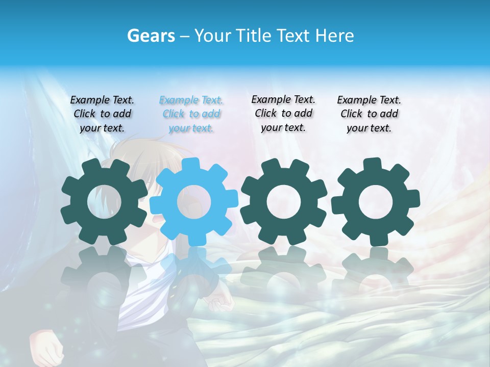 A Man In A Suit Is Standing In Front Of A Blue Background PowerPoint Template