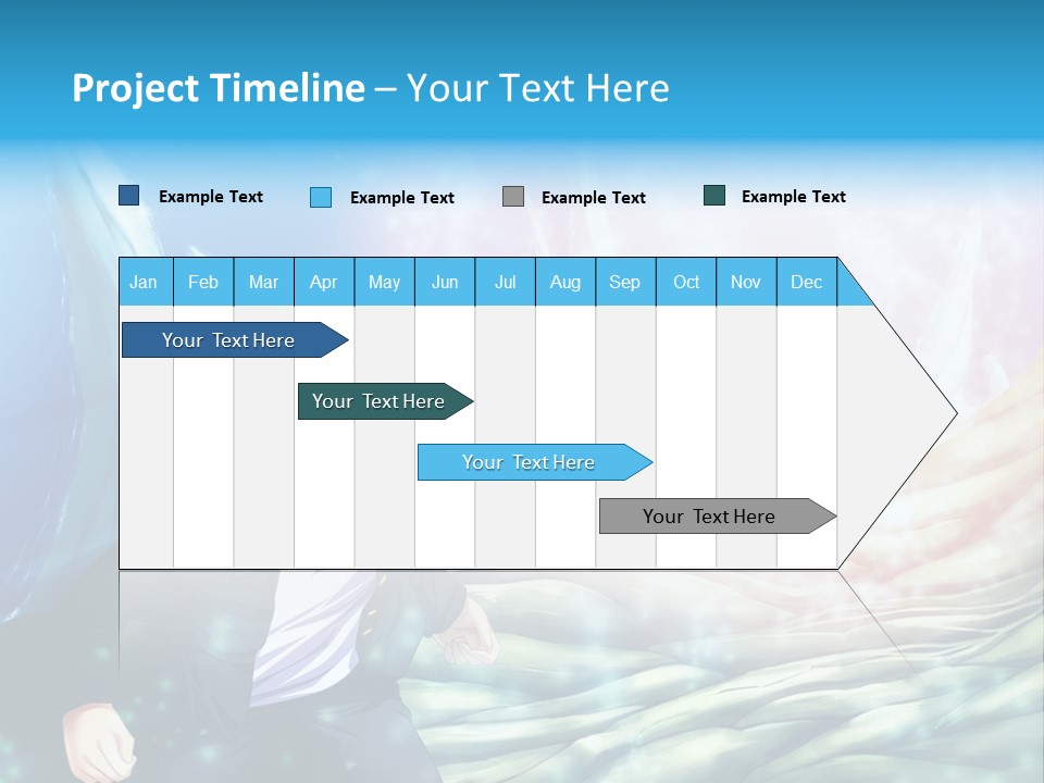 A Man In A Suit Is Standing In Front Of A Blue Background PowerPoint Template