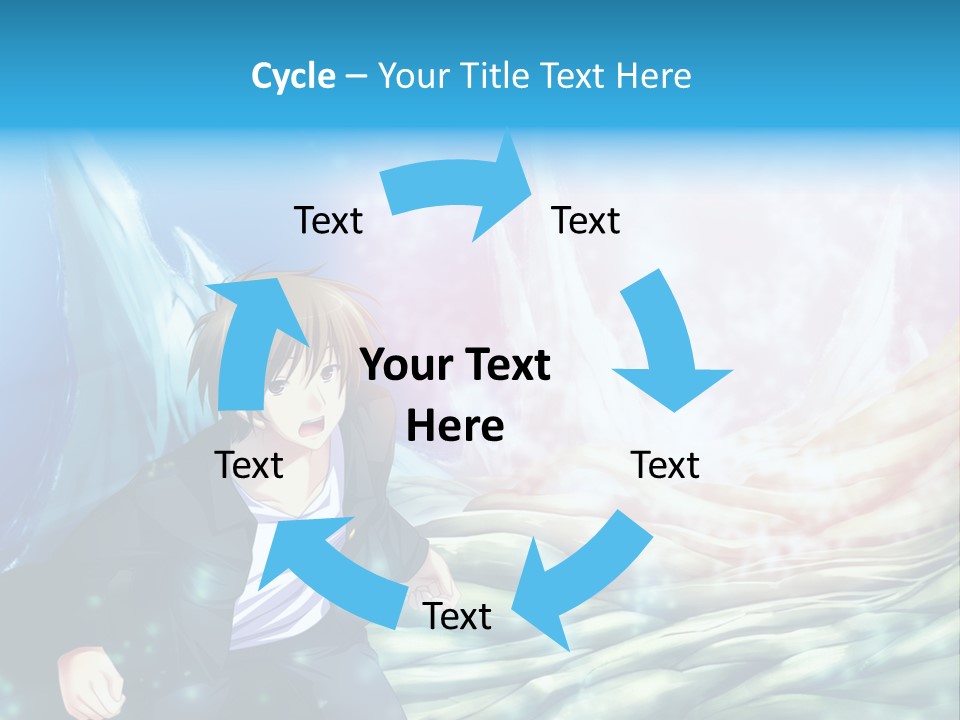 A Man In A Suit Is Standing In Front Of A Blue Background PowerPoint Template