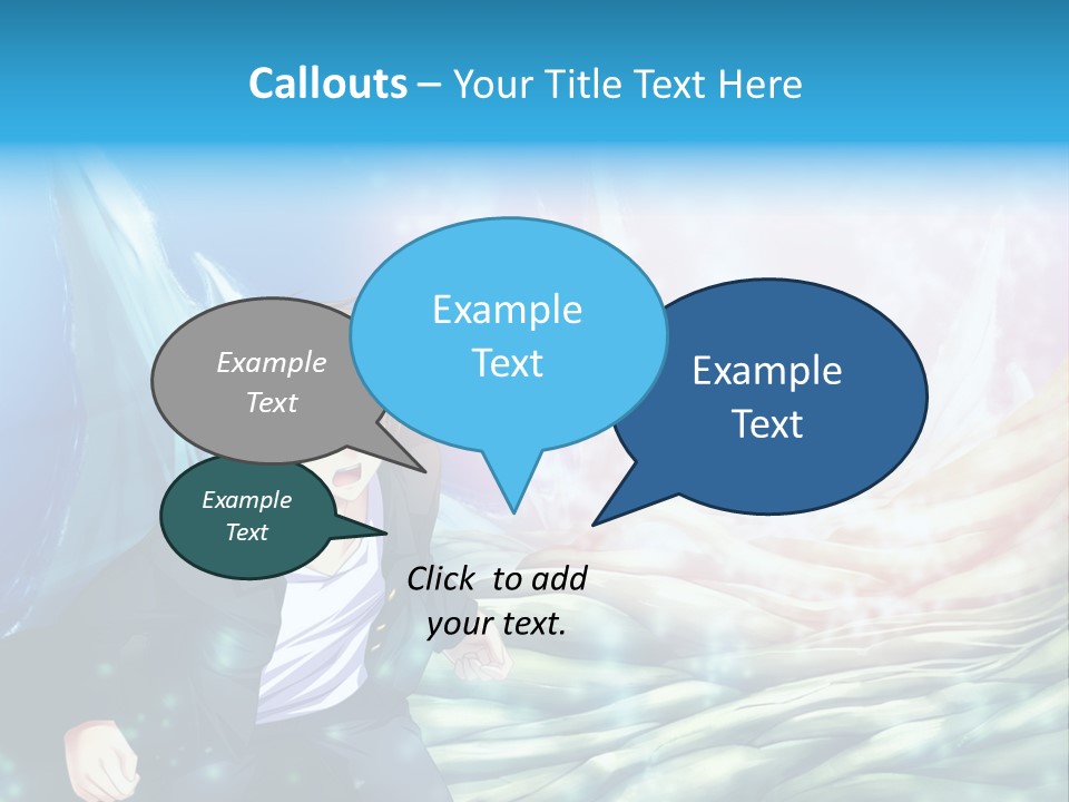 A Man In A Suit Is Standing In Front Of A Blue Background PowerPoint Template