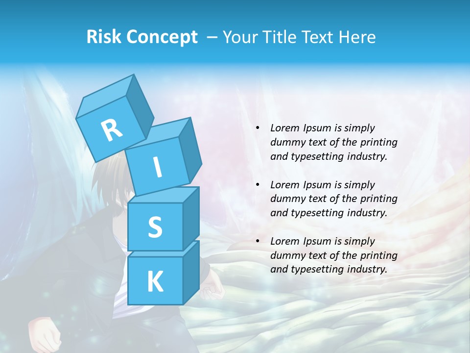 A Man In A Suit Is Standing In Front Of A Blue Background PowerPoint Template