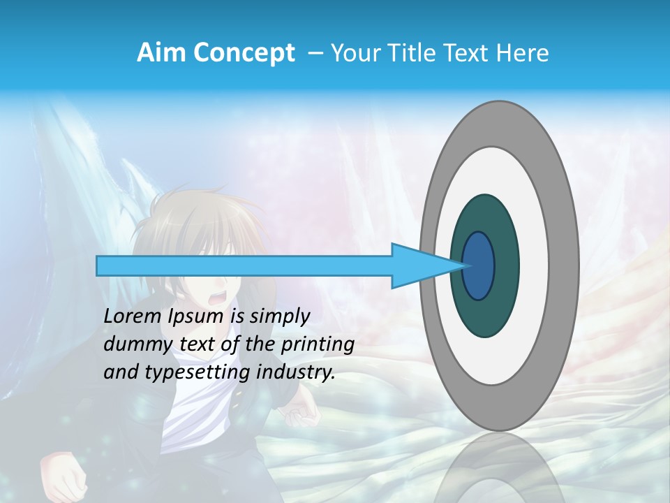 A Man In A Suit Is Standing In Front Of A Blue Background PowerPoint Template