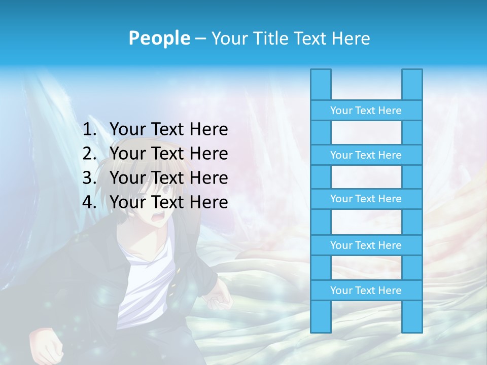 A Man In A Suit Is Standing In Front Of A Blue Background PowerPoint Template