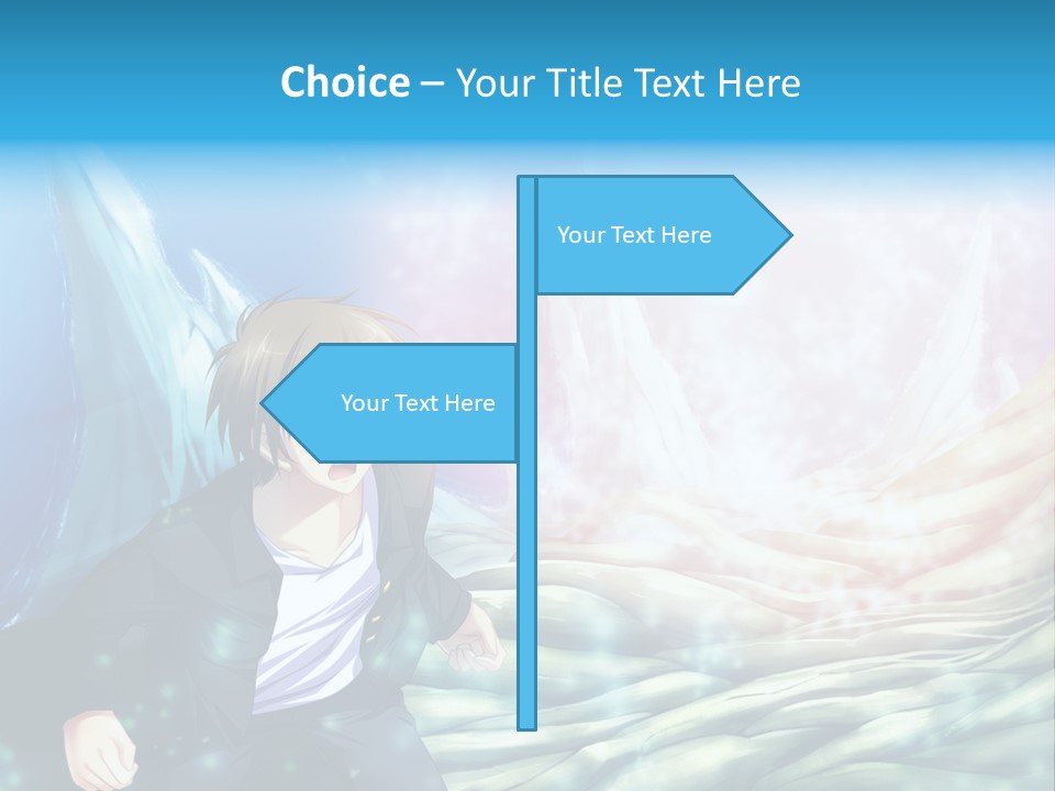 A Man In A Suit Is Standing In Front Of A Blue Background PowerPoint Template