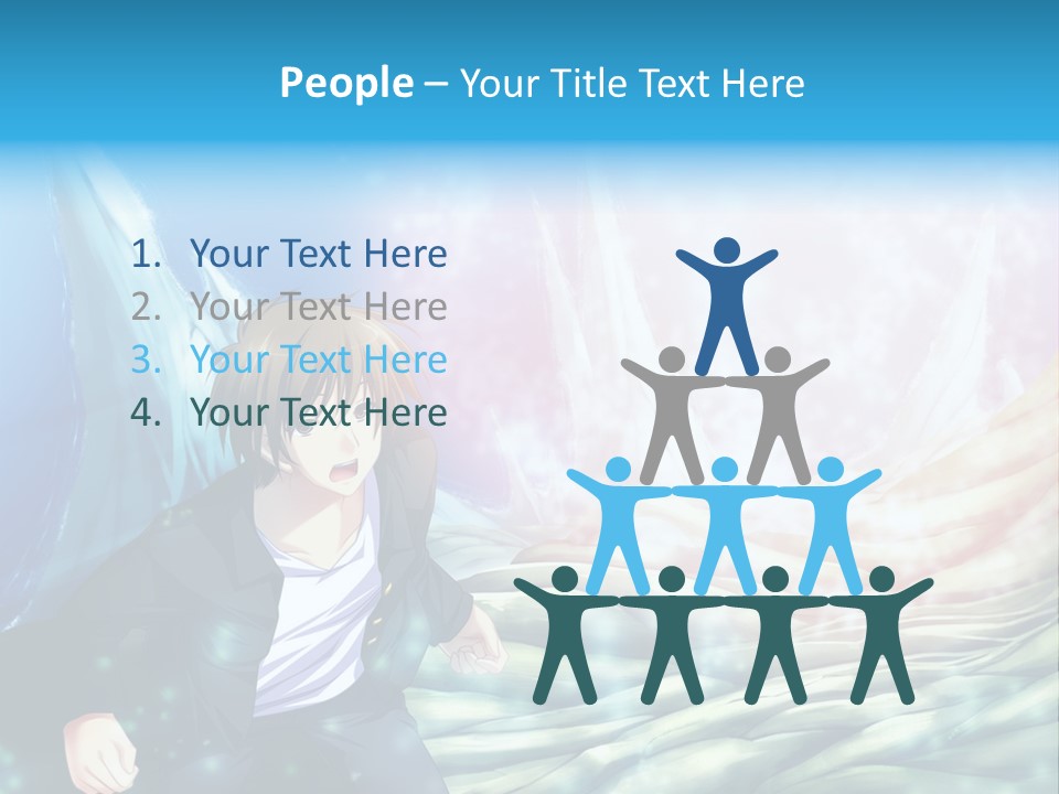 A Man In A Suit Is Standing In Front Of A Blue Background PowerPoint Template