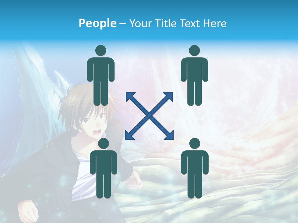 A Man In A Suit Is Standing In Front Of A Blue Background PowerPoint Template