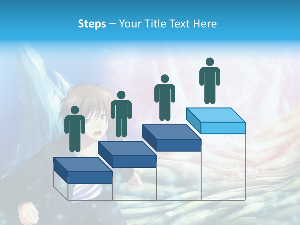 A Man In A Suit Is Standing In Front Of A Blue Background PowerPoint Template