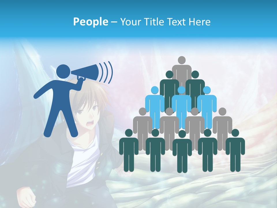 A Man In A Suit Is Standing In Front Of A Blue Background PowerPoint Template