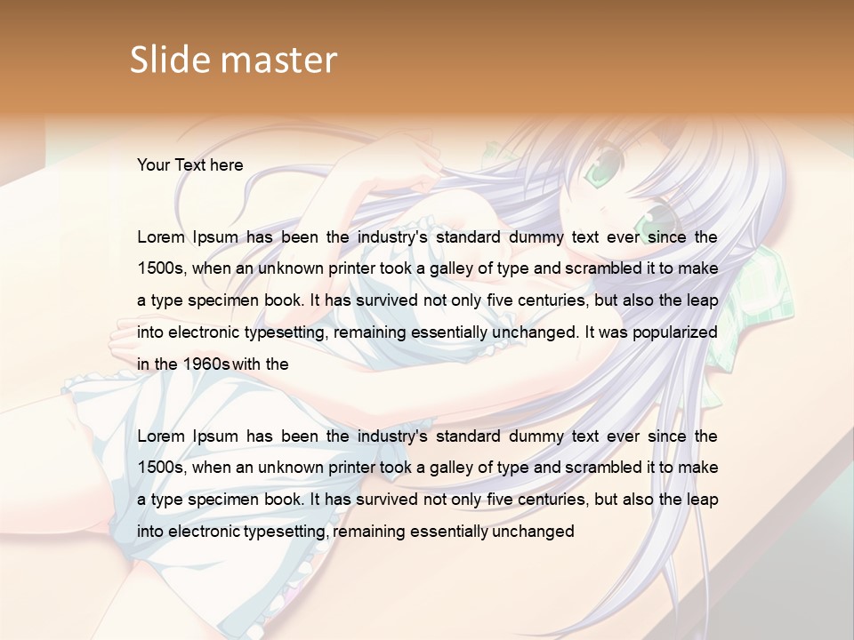 A Woman Laying On Top Of A Wooden Table PowerPoint Template