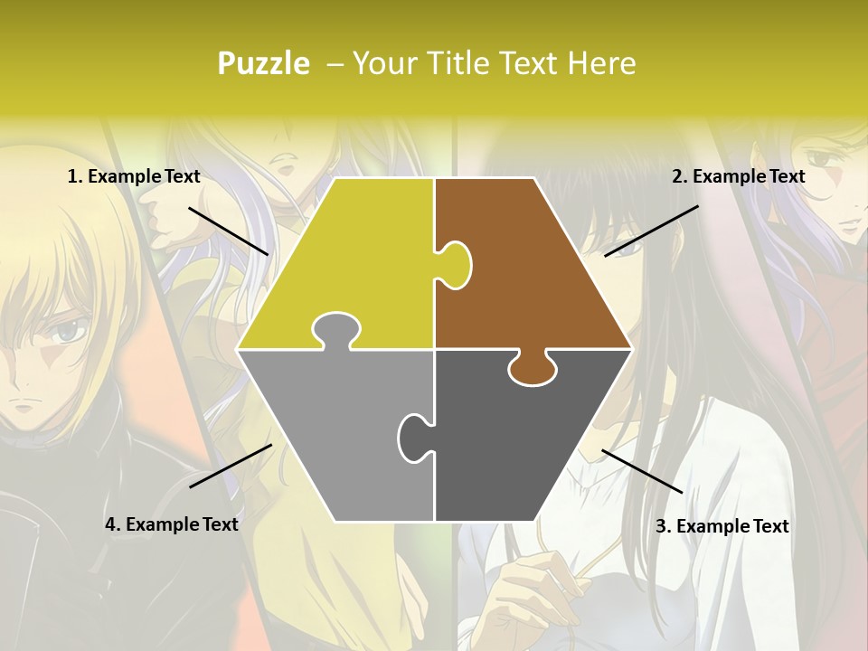 A Group Of Anime Girls With Different Colored Hair PowerPoint Template