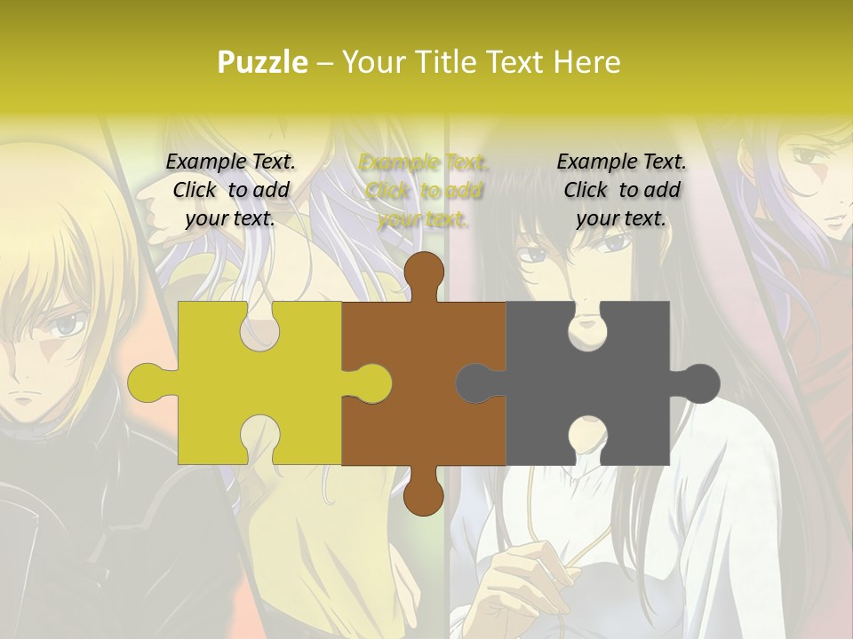 A Group Of Anime Girls With Different Colored Hair PowerPoint Template