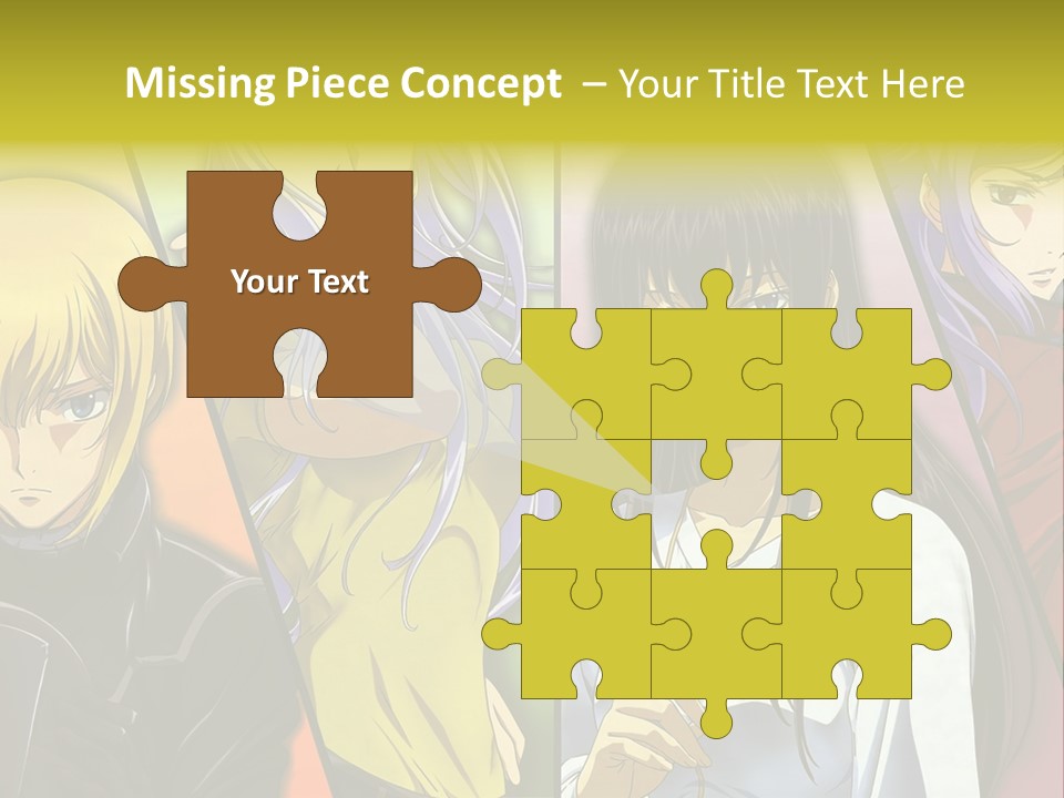 A Group Of Anime Girls With Different Colored Hair PowerPoint Template