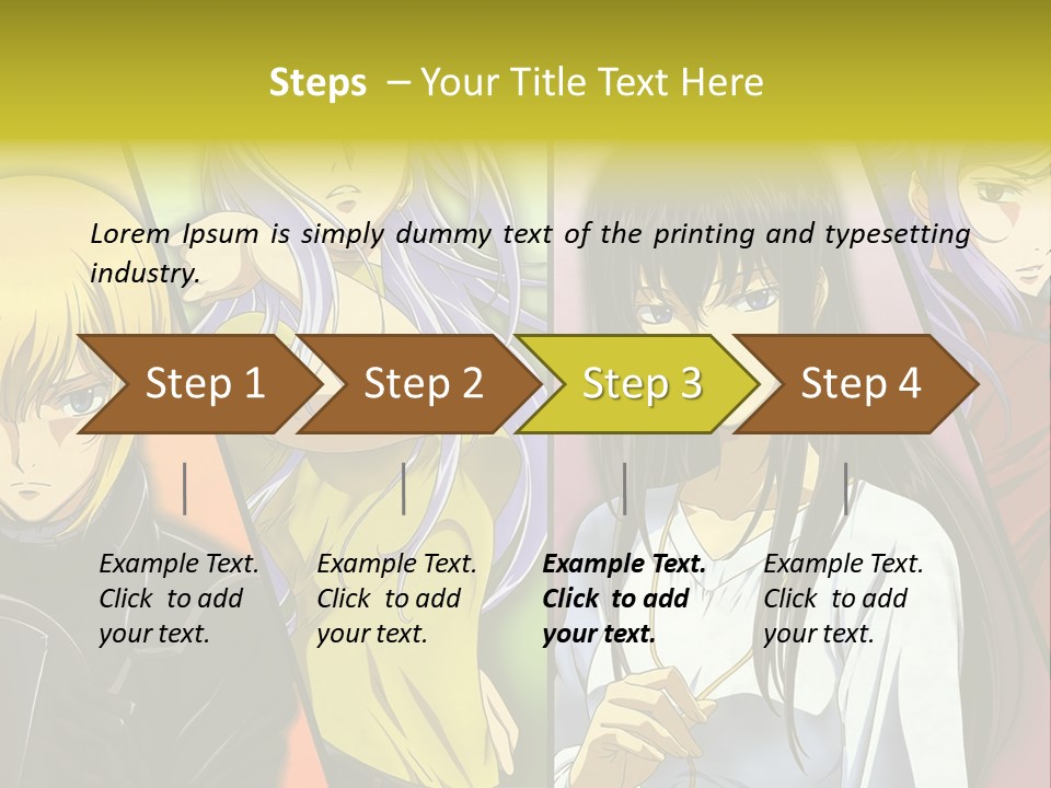 A Group Of Anime Girls With Different Colored Hair PowerPoint Template