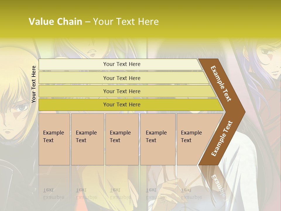 A Group Of Anime Girls With Different Colored Hair PowerPoint Template