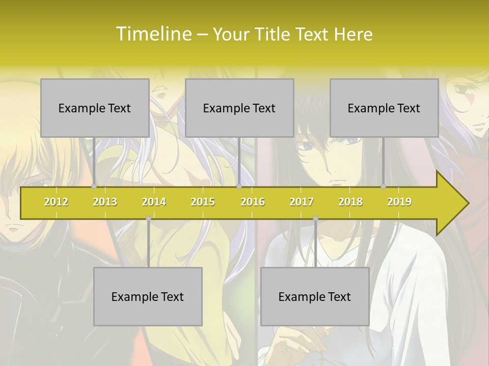 A Group Of Anime Girls With Different Colored Hair PowerPoint Template