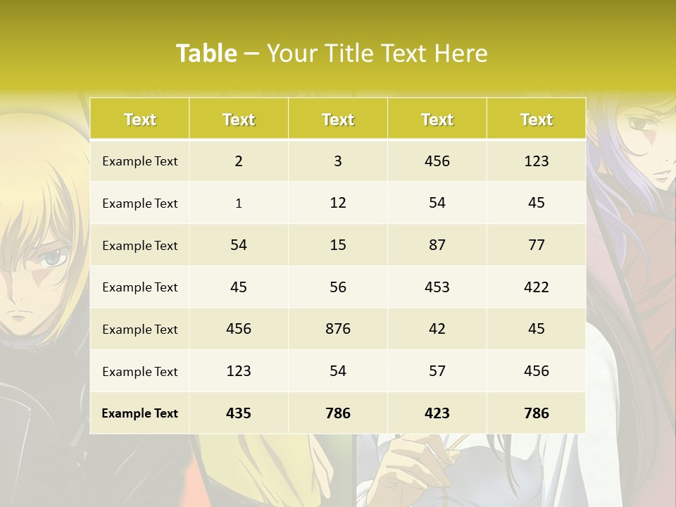 A Group Of Anime Girls With Different Colored Hair PowerPoint Template