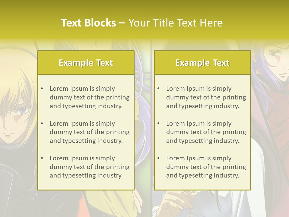 A Group Of Anime Girls With Different Colored Hair PowerPoint Template