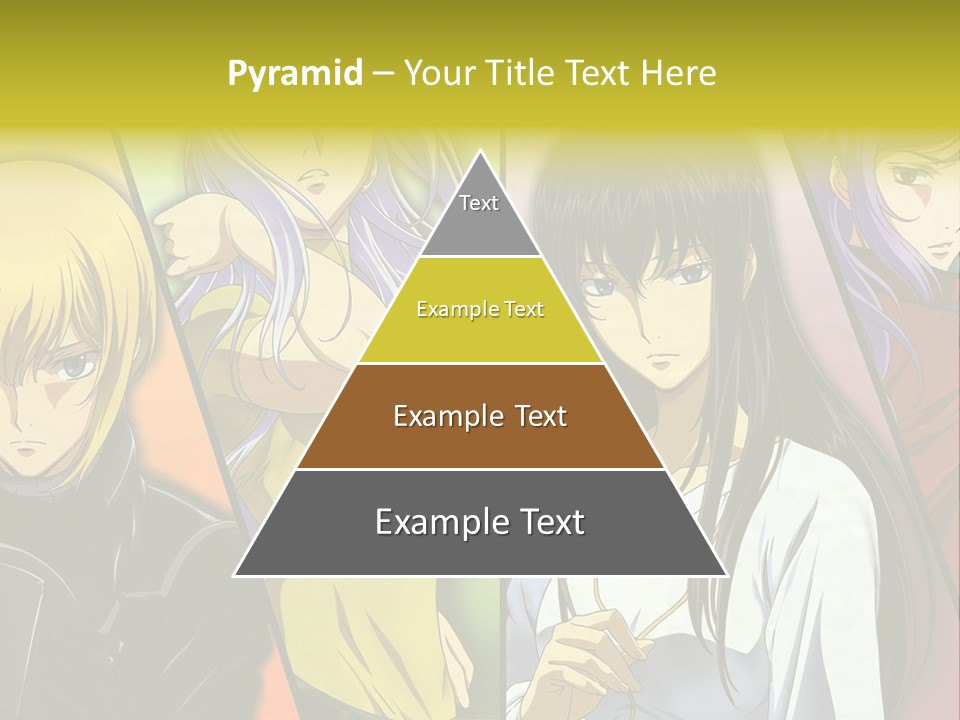 A Group Of Anime Girls With Different Colored Hair PowerPoint Template