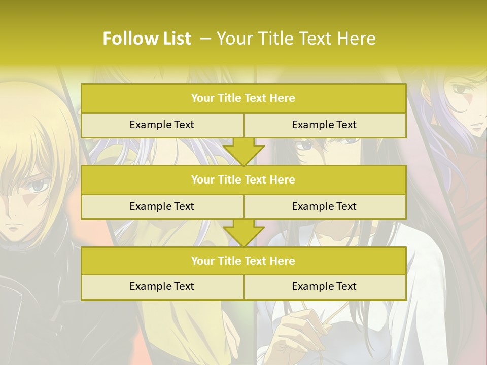 A Group Of Anime Girls With Different Colored Hair PowerPoint Template